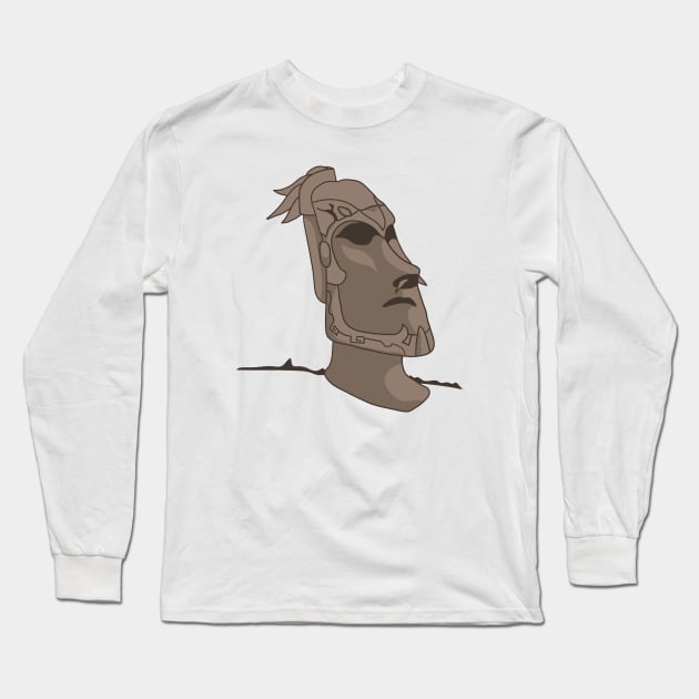 Moai Kotal Kahn Long Sleeve T-Shirt by Jawes